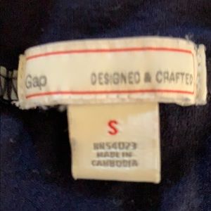 Gray and white and blue striped long skirt